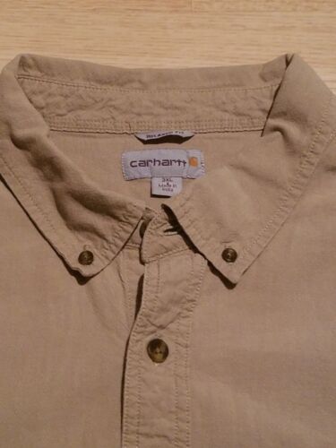 Carhartt Men's Relaxed Fit 3XL Short Sleeve Button Down Canvas Work Shirt EUC - Picture 3 of 9