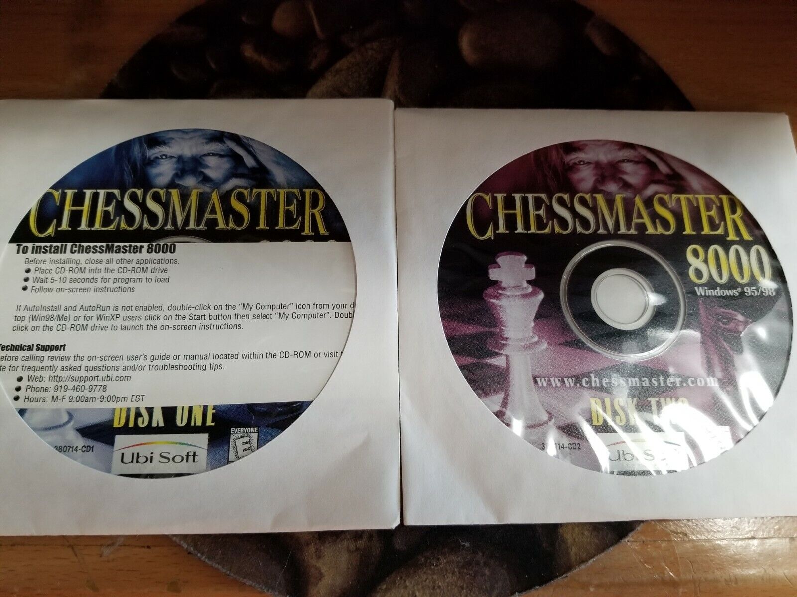 CHESSMASTER 8000 PC Game CD-ROM 2 Disc Set Vintage 2000 $9.90