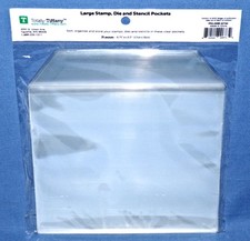 Totally Tiffany Large Stamp Die  Stencil Pockets Clear Storage 25pc 6.75 x 6.5