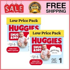 2 Box Huggies Snug  Dry Baby Diapers, Size 1 8-14 lbs , 96 Ct Box