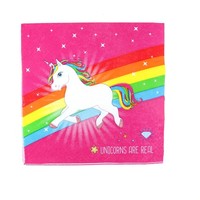 20 Servietten Einhorn Regenbogen Pink 33 Cm Kindergeburtstag Papierservietten 3