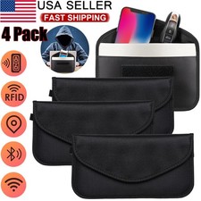 4X Faraday Bags for Key Fob Protector Car RFID Signal Blocking GPS Anti-tracking
