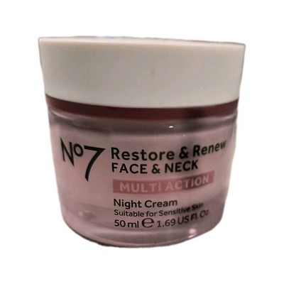 No7 Restore & Renew Multi Action Anti-Aging Night Cream Face & Neck 1.69 fl oz