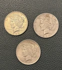 Lot of 3 - 1922 Peace Dollars, 90% Silver!