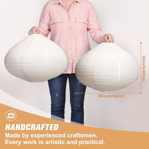1PZ Paralume a Sospensione Tondo 20INCH Misto Lino Lampada a Sospensione Paralume Fatto a Mano - Foto 4 di 7