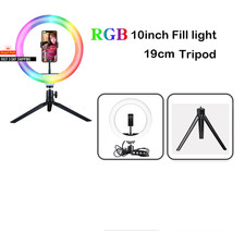 Selfie Ring Light 10" RGB with Tripod Stand Fill LED Ringlight Phone Photography