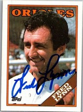 1988 -Fred Lynn- Topps Autograph/Signed/Auto Baseball Card #707 Orioles