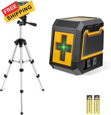 ASOBRIS Laser-Level-with-Tripod, Green Cross Standard, 2 Line Laser 