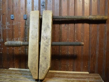 PARALLEL JAW CLAMP WOODEN HAND SCREW ADJUSTABLE WOODWORKING GLUE UP HANDTOOL OLD