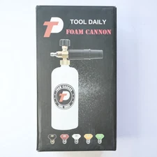 Tool Daily Foam Cannon w 0.25" Quick Connector, 5 Pressure Washer Nozzle Tips