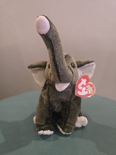 Trumpet The Elephant Ty Beanie Babies CLEAN With Heart Tag Feb 11 2000
