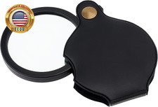 Small Pocket 10X Magnify Glass, 2PCS Mini Folding Magnifying Glass with Protecti