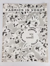 Vintage FABRICS IN VOGUE Cataloged Swatches Pattern Notions Fabric 1988 May/June