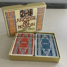 VTG Piatnik Bridge Playing Cards Jugendstil Art Nouveau #2136 Sealed NOS Austria