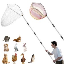 Chicken Catching Net 2 Pcs, Bird Catching Net, 32" to 80" Stainless Steel Pou...