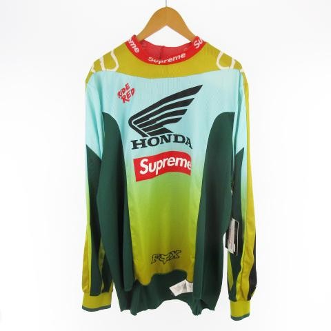 SUPREME 19AW Honda Fox Racing Moto Jersey Top Box Logo Green