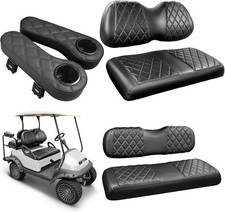 Golf Cart Seat Covers for Club Car Black Black Stitching Fit Club Car Precedent