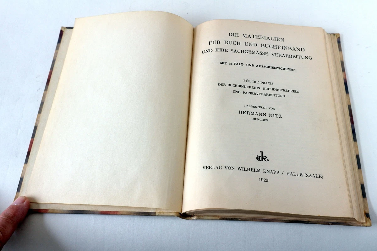 Nitz - Materialien für Buch und Bucheinband - Buchbinder 1929