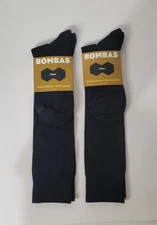 Bombas Dress Socks Unisex Lightweight Black Knee High Size Large 2 Pairs NEW