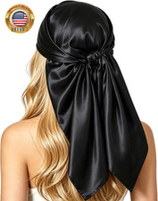 35" Satin-Head Scarf for Women - Large Square-Lightweight-Hair Neck-Bandana       