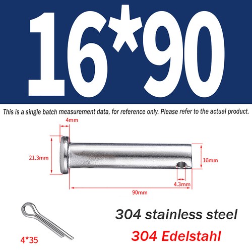 M3 M4 M5 M6 M8 M10~M20 Clevis Pin 304 Stainless Steel A2 Hinge Pin Rigging Pin - Picture 152 of 173