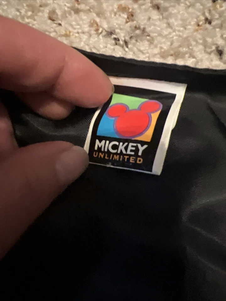 Disney Mickey Unlimited Chaleco Gamuza Cuero Bordado Vaquero Años 90 Negro Talla S/M Foto 3 de 4