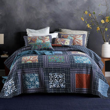 Mixinni 100 Cotton Gorgeous Floral Quilt Set King Size Quilted Bedding Set Boho