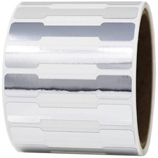 Silver Blank Tamper Evident Labels 0.5 x 2.75 Inch 500 Total Clear Stickers -...