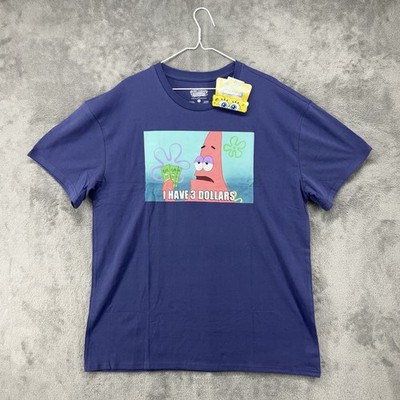 Nickelodeon SpongeBob Patrick Star Shirt Mens XL Purple I have 3 Dollars Meme