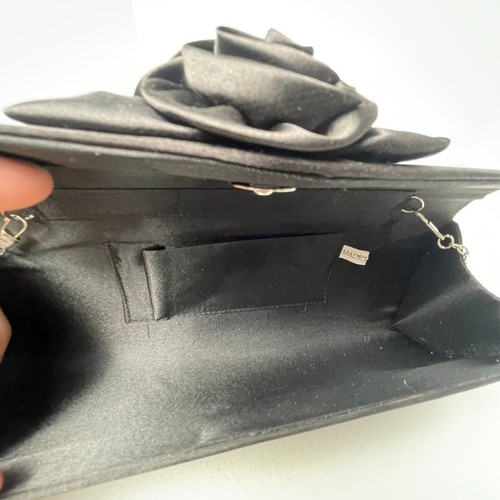 Sleek Black Rose Clutch Purse - Picture 4 of 6