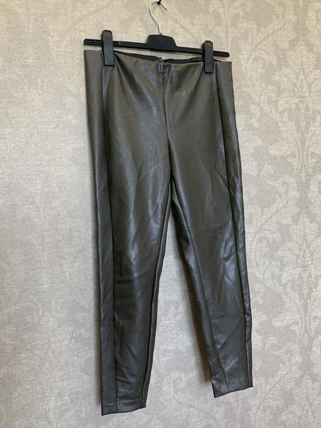 Women Banana Republic Trousers Khaki Eco-Leather