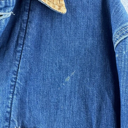 Vintage Lee Jelt Denim Chore Coat Mens 42 Reg  70s Blanket Lined Jacket image 4