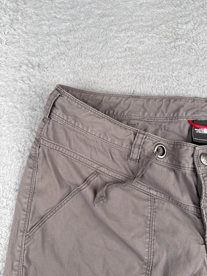Pantalones Cortos The North Face Para Mujer 12 Gris Algodón Sarga Tela Senderismo Camping Pesca Foto 4 de 4
