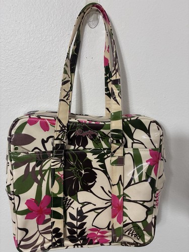 Vintage Y2K Roxy Luggage Weekend Bag Purse Handbag Carry On Aloha Floral Cream