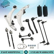 12Pcs For 09-14 Nissan Maxima Front Lower Control Arm Tierod Sway Bar Link Kit