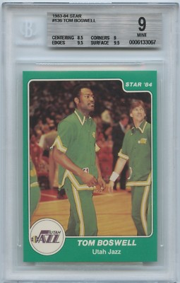 1983-84 Star Co. NBA #136 TOM BOSWELL  BGS 9 MINT  Utah Jazz
