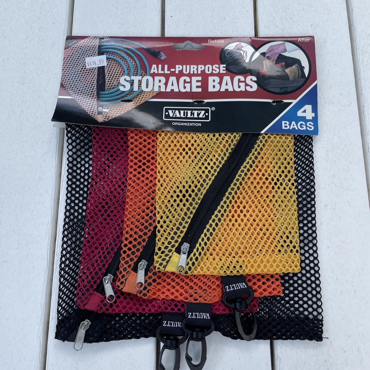 Mesh Storage Bags, Assorted Colors, 4/Pack Mesh Storage Bags, Assorted Colors, 4/Pack