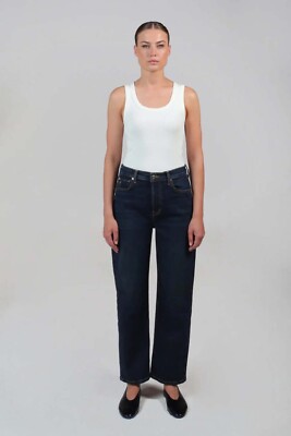 Etica Tyler High Vintage Straight Jean in Storm Chaser, Size 26