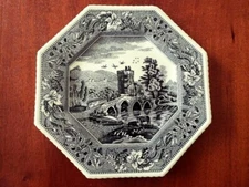 Spode Black Lucano Lunch Plate Spode Archive Sutherland - Heritage Collection UK