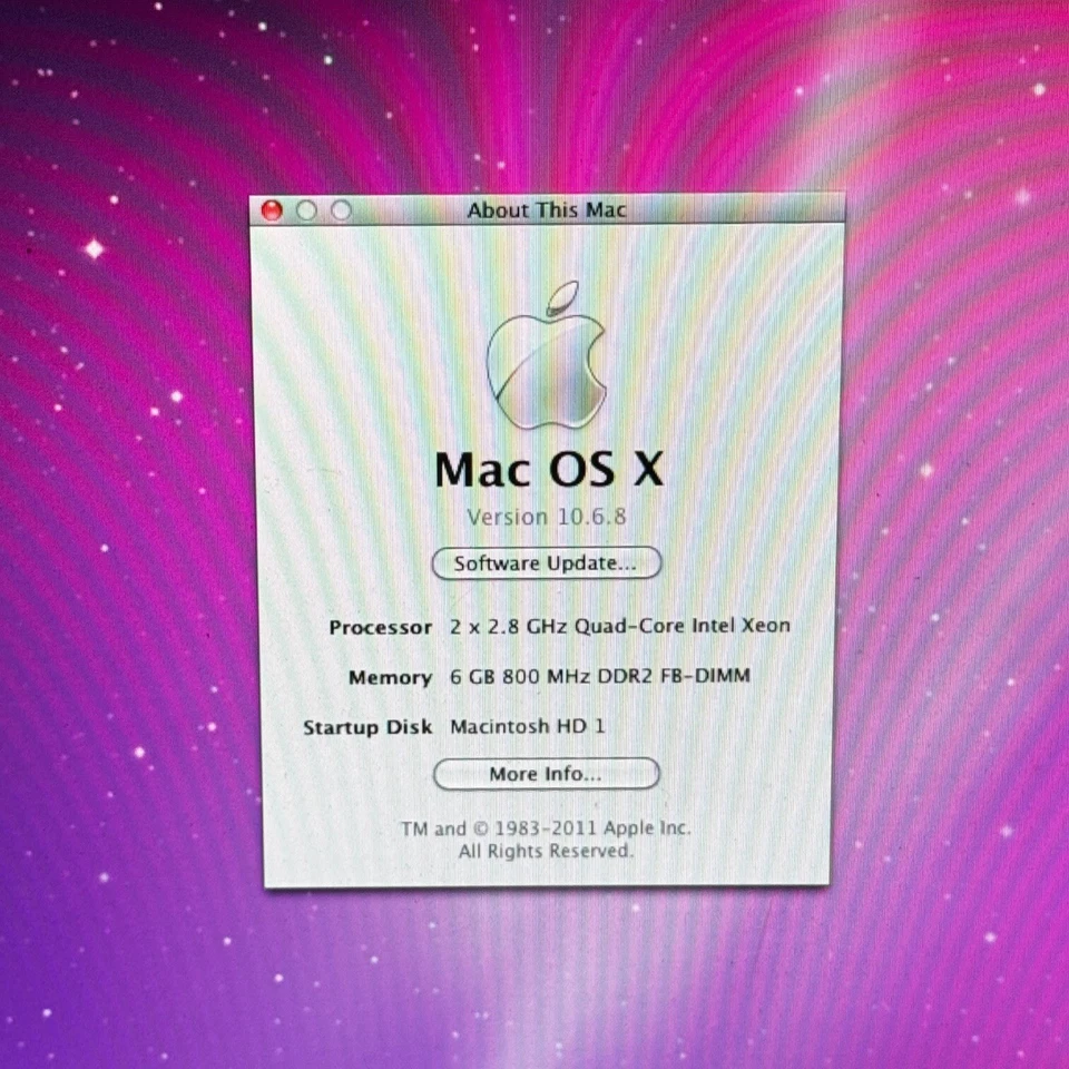 2008 Apple Mac Pro 2.8GHz 8-Core Xeon ATI Radeon HD 5770 Card 6GB Ram 7GB HDD - Image 4 of 4