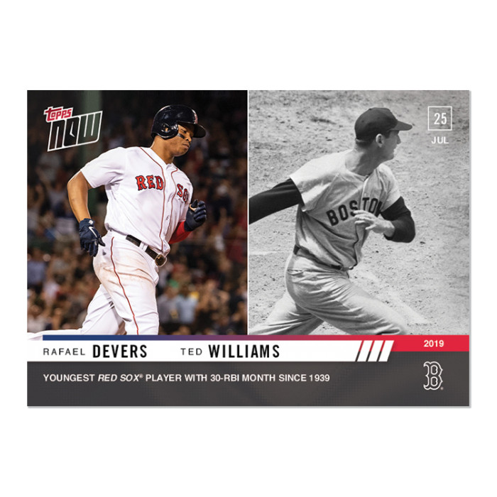 2019 TOPPS NOW #574 RAFAEL DEVERS YOUNGEST RED SOX SINCE TED WILLIAMS 30-RBI 