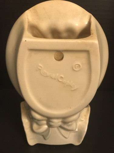 Vtg Royal Copley Pocket Wall Planter Woman With Blue Hat Head Bust Ceramic 7" - Picture 2 of 9