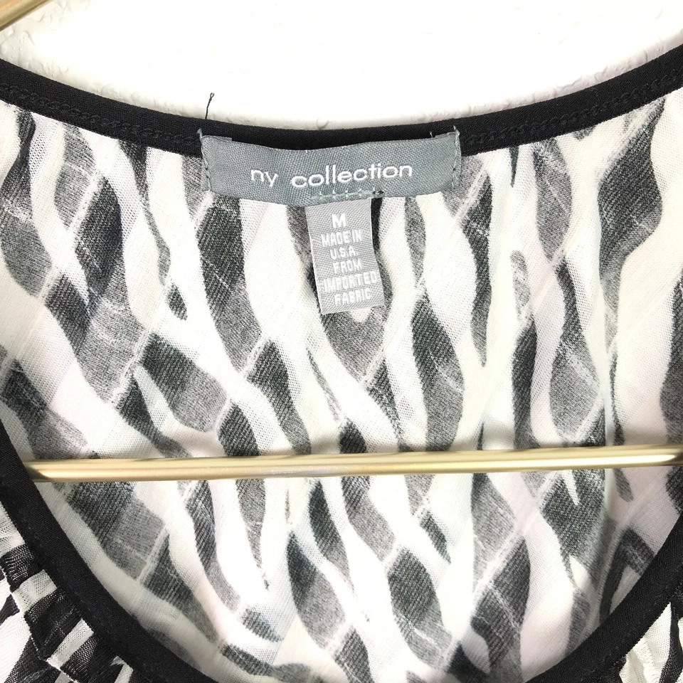 NY коллекции ярусный оборки черный и белый эластичный платье без рукавов размер M - Изображение 4 из 4