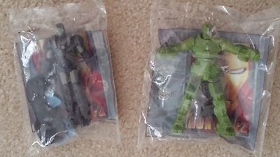 Set of Two Iron Man 2 Action Figures Marvel 2010 Burger King Give-Aways Unopened