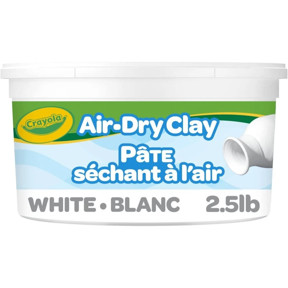 Crayola Air Dry Clay Bucket, White, Arts & Craft Supplies, 2.5 Pounds