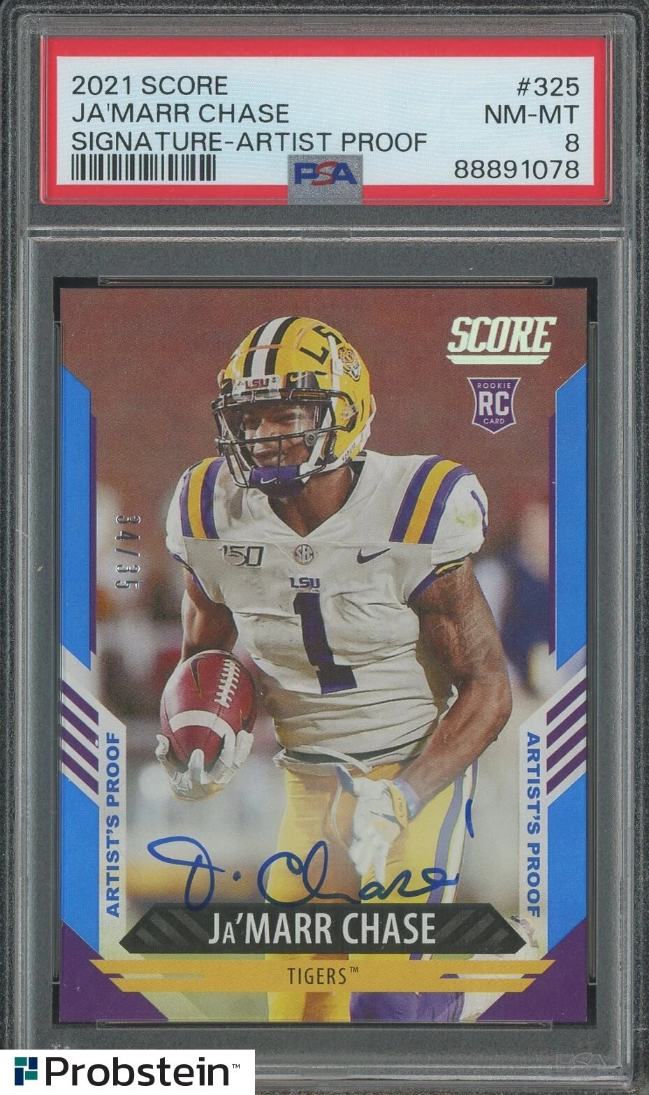 JaMarr Chase Panini Score #325 Signature-Artist Proof