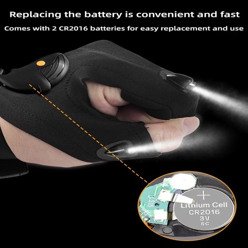 Portable Quick-Install Outdoor Night-time Illuminated Half-finger Fishing Gloves - Picture 6 of 11