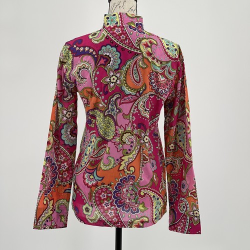 Vera Bradley Blouse NWOT Colorful Long Sleeve Button Up Top Size XS - Picture 4 of 7