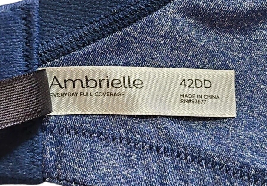Sujetador Ambrielle 42DD con aros azul marino cobertura completa diario cierre trasero Foto 4 de 4