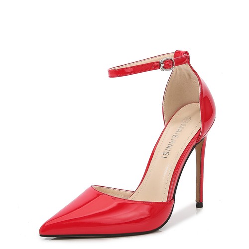 12 cm Para hombres Tacones Recortados Patente Cuero Stiletto Correa al tobillo LGBTQ Mujeres Zapatos 46 - Imagen 33 de 56